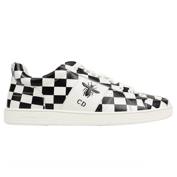 Christian Dior “D-Bee” White & Black Checkered Sneakers - 39